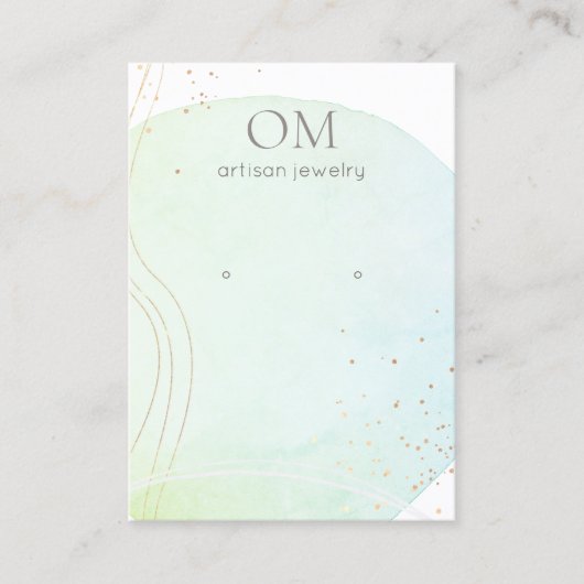 Blauer Abstrakter WasserfarbenEarring Display-Halt Visitenkarte (Vorderseite)