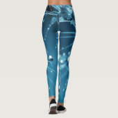 Blauer Abstrakter Wassertropfen Leggings (Rückseite)