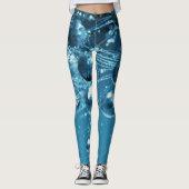 Blauer Abstrakter Wassertropfen Leggings (Vorderseite)