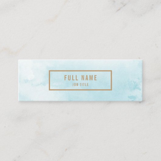 Blauer abstrakter Watercolor-Minigeschäfts-Karte Mini Visitenkarte (Vorderseite)