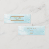 Blauer abstrakter Watercolor-Minigeschäfts-Karte Mini Visitenkarte (Vorne/Hinten)