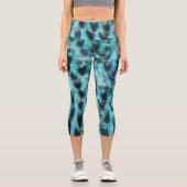 Blauer Absturz - cooles Federdesign Capri Leggings (Vorderseite)