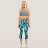 Blauer Absturz - cooles Federdesign Capri Leggings (Vorderseite)