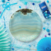 Blauer Achat-Edelstein-Kristallprinzessin Pattern Pappteller (Party)