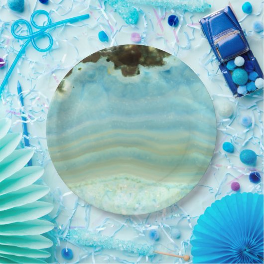 Blauer Achat-Edelstein-Kristallprinzessin Pattern Pappteller (Party)