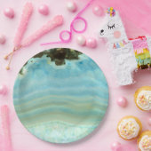 Blauer Achat-Edelstein-Kristallprinzessin Pattern Pappteller (Party)