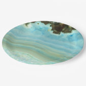 Blauer Achat-Edelstein-Kristallprinzessin Pattern Pappteller (Schrägansicht)