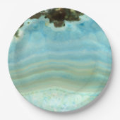 Blauer Achat-Edelstein-Kristallprinzessin Pattern Pappteller (Vorderseite)