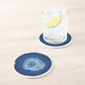 Blauer Achat Getränkeuntersetzer (Seite)