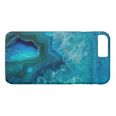 Blauer Achat-Kristall Geode Case-Mate iPhone Hülle (Rückseite (Horizontal))