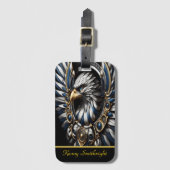 Blauer Adler Gepäckanhänger (Vorderseite Vertikal)