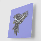 Blauer Adler Quadratische Wanduhr (Winkel)