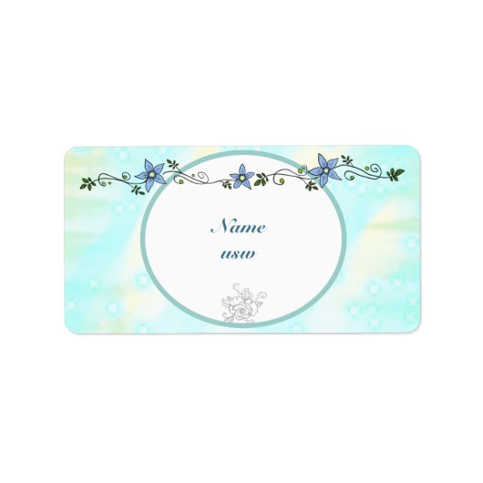 Blauer adressaufkleber (Vorne)