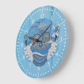 Blauer Affe Große Wanduhr (Winkel)