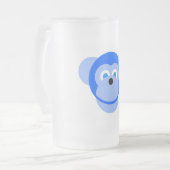blauer Affe Mattglas Bierglas (Vorderseite Links)