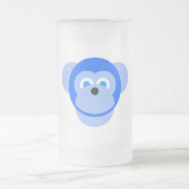 blauer Affe Mattglas Bierglas (Mittel)