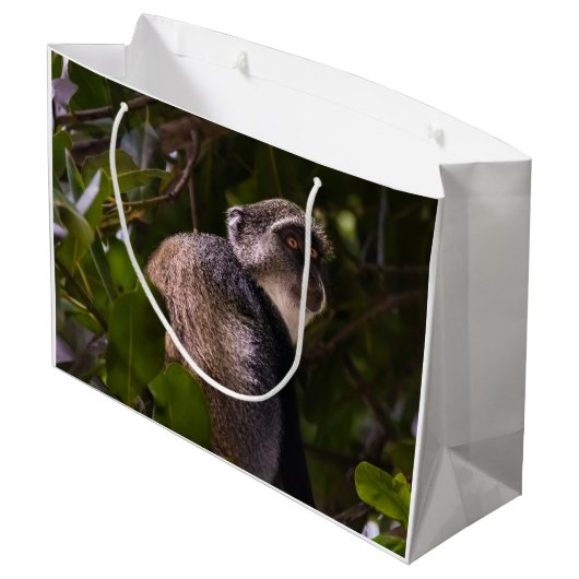 Blauer Affe, Sansibar Große Geschenktüte (Rückseite Schrägansicht)