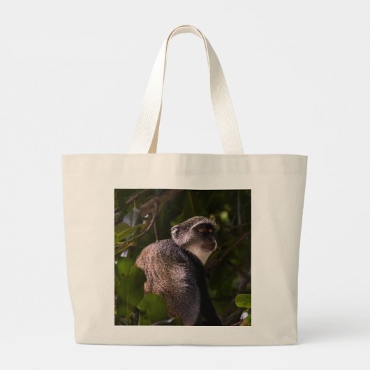 Blauer Affe, Sansibar Jumbo Stoffbeutel (Rückseite)