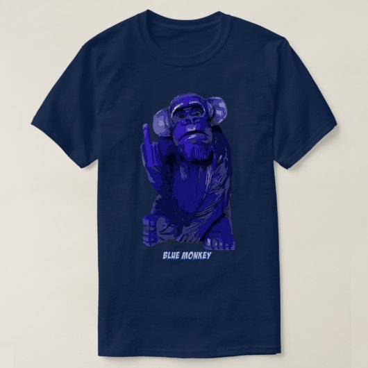 Blauer Affe T-Shirt (Design vorne)