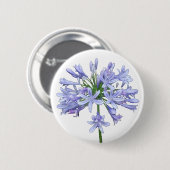 Blauer Agapanthus Button (Vorne & Hinten)