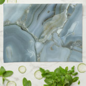 Blauer Agat Geschirrtuch (Gefaltet)