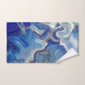 Blauer agate Flüssiger Marmor Badhandtuch Set (Handtuch)