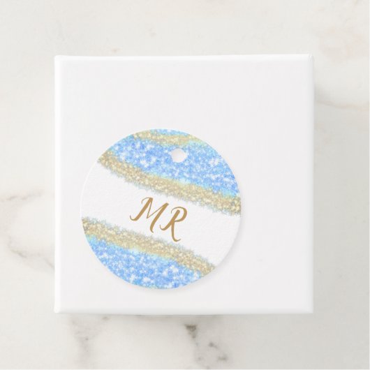 Blauer agate Gold Glitzer funkelnder Monogramm-Nam Geschenkanhänger (Beispiel)