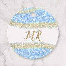 Blauer agate Gold Glitzer funkelnder Monogramm-Nam