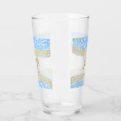 Blauer agate Gold Glitzer funkelnder Monogramm-Nam Glas (Rechts)