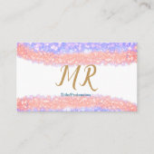 Blauer agate Gold Glitzer funkelnder Monogramm-Nam Visitenkarte (Vorderseite)