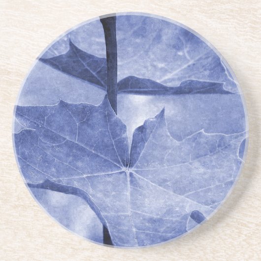 Blauer Ahornleaf Sandstein Untersetzer (Vorne)