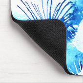 Blauer Akrylink Blütenfarben Abstrakte Malerei Mousepad (Ecke)