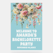 Blauer Akryllischer Bacheloretter Begrüßungszeiche Acrylschild (Vorderseite)