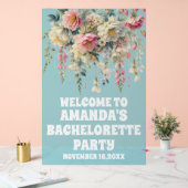 Blauer Akryllischer Bacheloretter Begrüßungszeiche Acrylschild (Hochzeit)