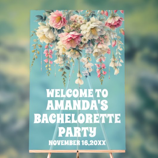 Blauer Akryllischer Bacheloretter Begrüßungszeiche Acrylschild (Neutral)