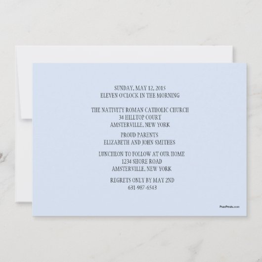 Blauer Akzent Einladung (Rückseite)