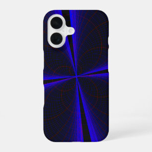 Blauer Akzent-Kleeblatt-Geometrie-iPhone 16-Hülle iPhone 16 Hülle