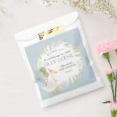 Blauer Albern Gänse Gingham Baby Duschfavoriten Geschenktütchen (Versiegelt)