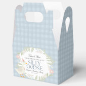 Blauer Alberne Gänse Floral Gingham Birthday Geschenkschachtel (Offen)