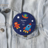 Blauer alien-Raum-personalisierte Mama, zum Knopf Button (Beispiel)