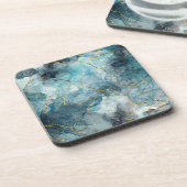 Blauer Alkoholtupfer Getränkeuntersetzer (Linke Seite)