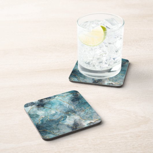 Blauer Alkoholtupfer Getränkeuntersetzer (Rechte Seite)