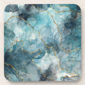 Blauer Alkoholtupfer Getränkeuntersetzer (Vorderseite)