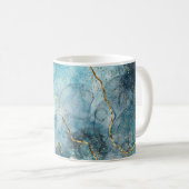 Blauer Alkoholtupfer Kaffeetasse (VorderseiteRechts)