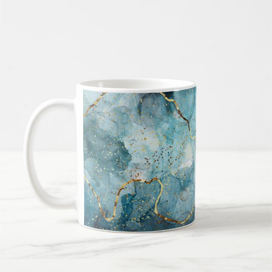Blauer Alkoholtupfer Kaffeetasse (Links)
