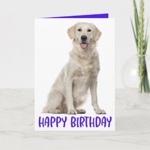 Blauer Alles Gute zum Geburtstag Golden Retriever Karte