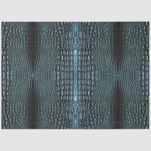 Blauer Alligator Leather Textur Muster Seidenpapier (Vorderseite)