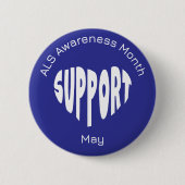 Blauer ALS-Aufklärungsmonat-Button Button (Vorderseite)