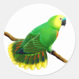 Blauer Amazon-Papagei-Aufkleber Runder Aufkleber