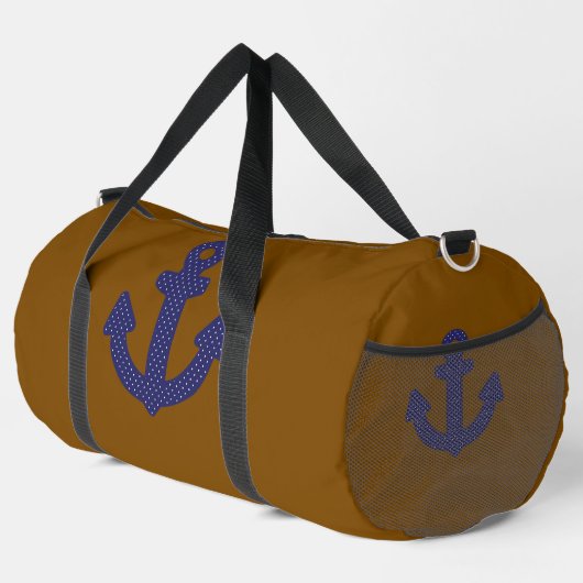 Blauer Anchor Brown Duffle Bag (Rechte Ecke)